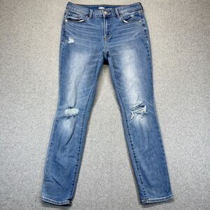 Old Navy Pop Icon Skinny Jeans Women’s 8 Blue Light Wash Distressed Stretch